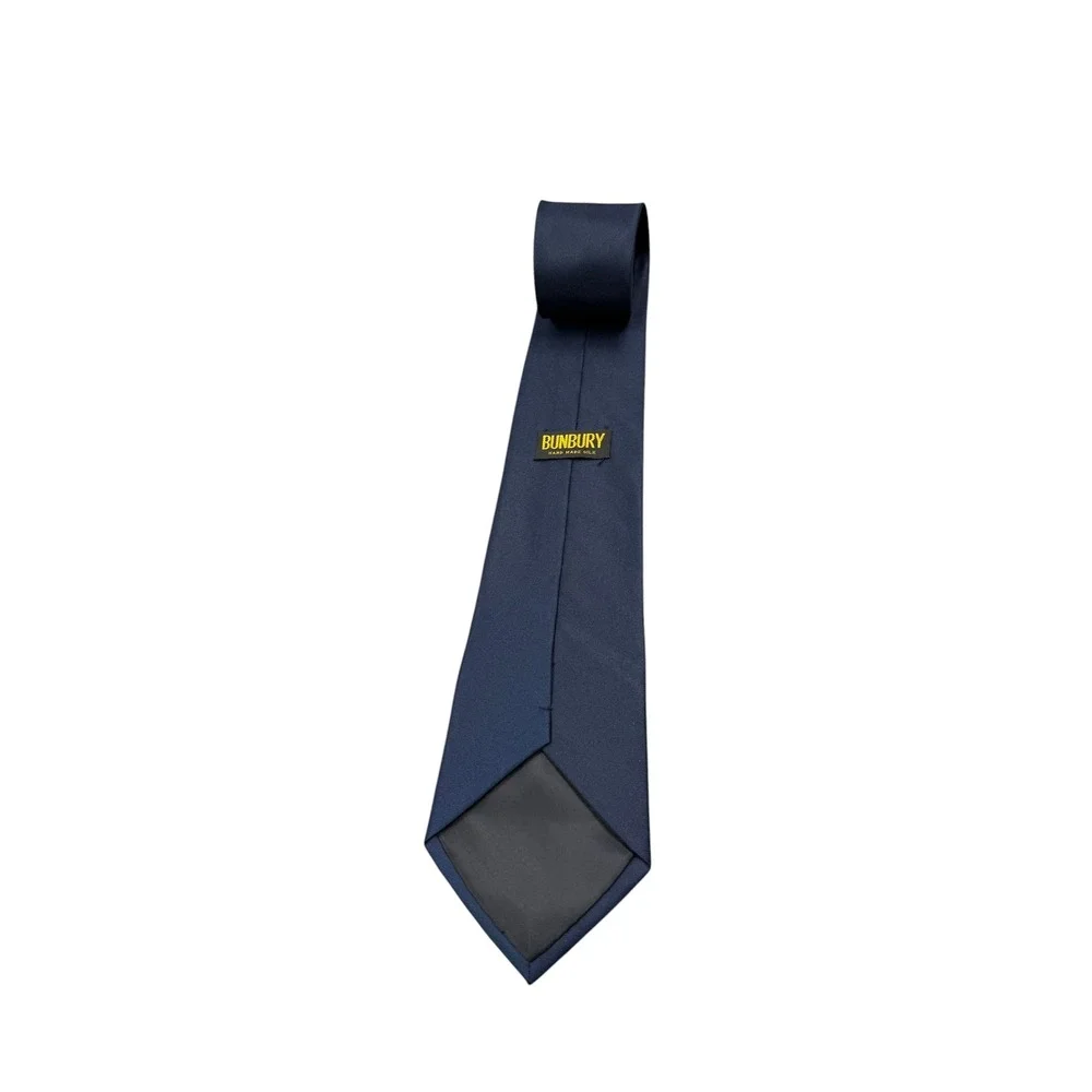 Bunbury Tie Men Blue Batman Logo Silk Handmade Necktie 1980s 57